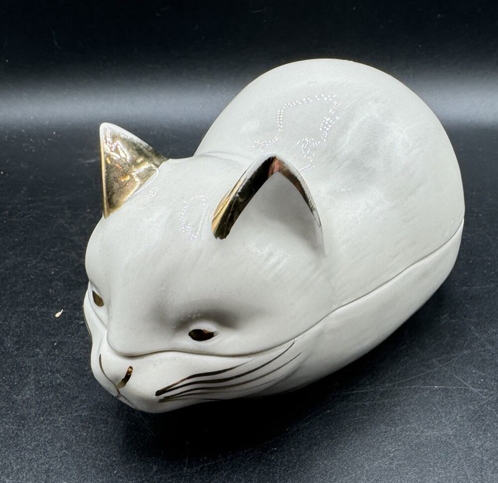 Cute SLEEPING CAT KITTEN Trinket Box The TOSCANY COLLECTION Rare! -A96